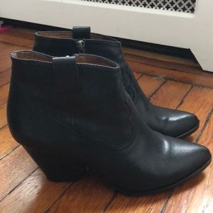 Frye Leather Western Ankle Boots